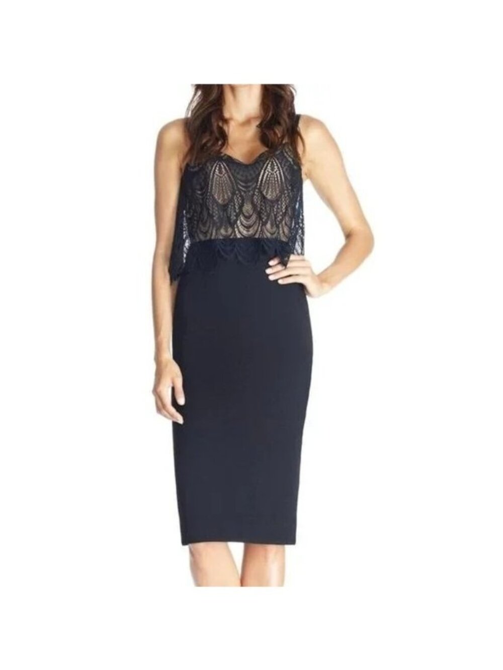 Dress The Population Paula Dress Elegant Vintage Chic Feminine Formal Womens XS